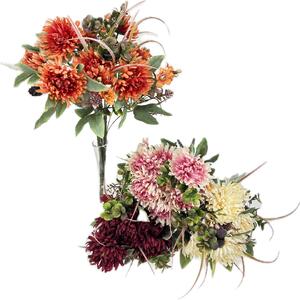 Puget chryzantemy+eukalyptus s drobným kvítím mix barev 57 cm