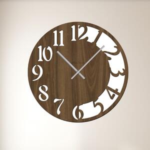 Nástěnné hodiny CLOCK Zvolte barvu dekoru: Ořech | Velikost hodin: 35x35 | Barva ručiček: Stříbrné