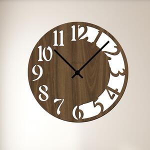 Nástěnné hodiny CLOCK Zvolte barvu dekoru: Ořech | Velikost hodin: 35x35 | Barva ručiček: Černé
