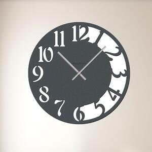 Nástěnné hodiny CLOCK Zvolte barvu dekoru: Antracitová | Velikost hodin: 35x35 | Barva ručiček: Stříbrné