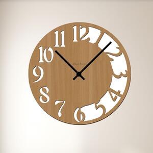 Nástěnné hodiny CLOCK Zvolte barvu dekoru: Buk | Velikost hodin: 40x40 | Barva ručiček: Černé