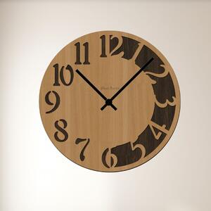 Nástěnné hodiny CLOCK Zvolte barvu dekoru: Buk-Wenge | Velikost hodin: 35x35 | Barva ručiček: Černé
