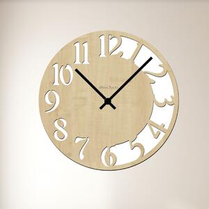 Nástěnné hodiny CLOCK Zvolte barvu dekoru: Javor | Velikost hodin: 35x35 | Barva ručiček: Černé