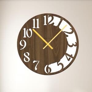 Nástěnné hodiny CLOCK Zvolte barvu dekoru: Ořech | Velikost hodin: 60x60 | Barva ručiček: Zlaté