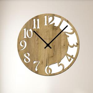 Nástěnné hodiny CLOCK Zvolte barvu dekoru: Dub zlatý | Velikost hodin: 35x35 | Barva ručiček: Černé