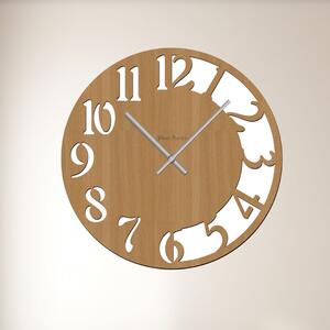 Nástěnné hodiny CLOCK Zvolte barvu dekoru: Buk | Velikost hodin: 35x35 | Barva ručiček: Stříbrné