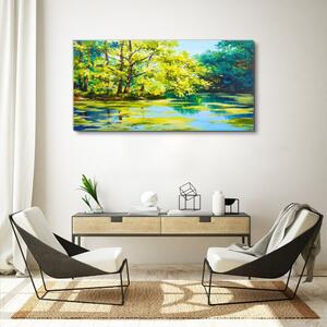 Obraz na plátně Obraz na plátně Jezero řeky strom tráva