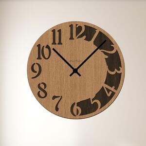 Nástěnné hodiny CLOCK Zvolte barvu dekoru: Horský dub-Wenge | Zvolte velikost hodin šxv (cm): 35x35 | Barva ručiček: Černé