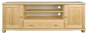 Drewmax RV128 - Dřevěný televizní stolek masiv borovice (Kvalitní borovicový televizní stolek z masivu)