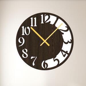 Nástěnné hodiny CLOCK Zvolte barvu dekoru: Wenge | Velikost hodin: 35x35 | Barva ručiček: Zlaté