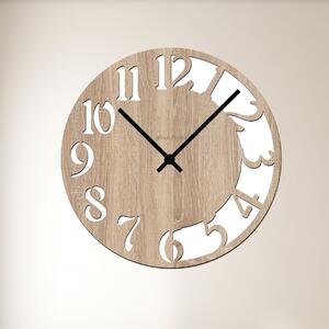 Nástěnné hodiny CLOCK Zvolte barvu dekoru: Dub Sonoma | Velikost hodin: 35x35 | Barva ručiček: Černé