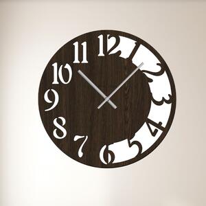 Nástěnné hodiny CLOCK Zvolte barvu dekoru: Wenge | Velikost hodin: 35x35 | Barva ručiček: Stříbrné