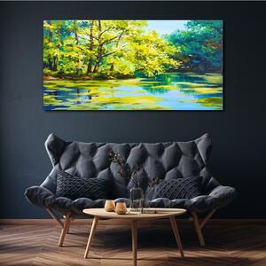 Obraz na plátně Obraz na plátně Jezero řeky strom tráva