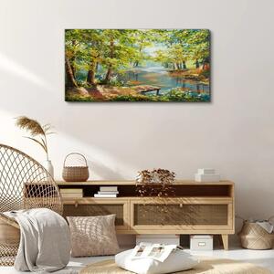Obraz na plátně Obraz na plátně Malování lesní řeka příroda