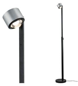 Paulmann LED stojací lampa Aldan, kov, nastavitelná, stmívatelná, stmívatelný, Černá, Obývací pokoj / jídelna, Hliník, Moderní, Lampička na čtení