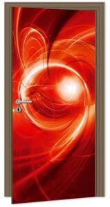 DL-035 Samolepicí fototapety na dveře Červený abstrakt | 95 x 210 cm