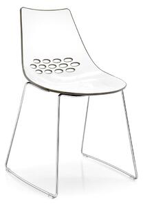 Connubia Jídelní židle Jam, kov, plast, CB1030 Podnoží: Chrom (kov), Sedák: Plast lesklý – Bicolor - Bílá – nugátová