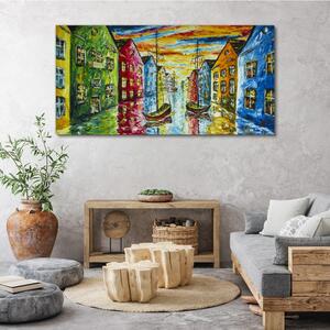 Obraz na plátně Obraz na plátně Malba abstrakce domy