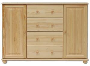 KD120 dřevěná komoda z masivní borovice Drewmax (Kvalitní nábytek z borovicového masivu)