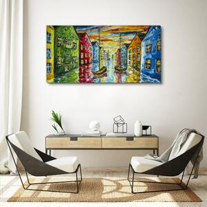 Obraz na plátně Obraz na plátně Malba abstrakce domy