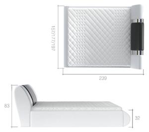 Moderní postel Flores 180x200cm, bílá/šedá