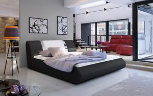 Moderní postel Flores 180x200cm, černá/bílá