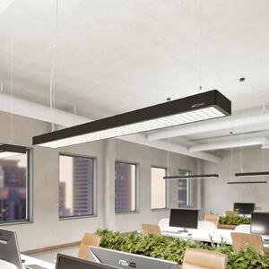 Arcchio Susi LED kancelářská závěsná lampa, černá, 120 cm, 4000K, DALI, stmívatelný, Černá, Pracovna / kancelář, Hliník, Moderní