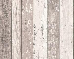 Vliesová tapeta na zeď New England 2 8550-53 | 0,53 x 10,05 m | hnědá, béžová, bílá | A.S. Création