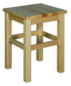 Drewmax KT258 - Dřevěná taburetka masiv borovice (Kvalitní borovicový taburet z masivu)