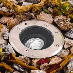 EVN Pentola vestavná lampa nerezová ocel Ø13,5cm 3.000K, Hliník / šedá / zinek, Nerezová ocel, Moderní, Zapuštěné kulaté