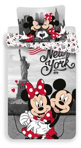 Vesna | Povlečení bavlna Mickey a Minnie v New Yorku 140 x 200 cm, 70 x 90 cm