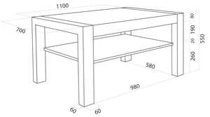 Konferenční stolek KATKA 80 x 80 cm, (na výběr více variant)