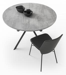 Connubia Jídelní židle Sibilla, kov, regenerovaná kůže, CB1959 Podnoží: Matný černý lak (kov), Sedák: Regenerovaná kůže - Grey (šedá)