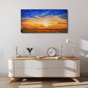 Obraz na plátně Obraz na plátně Západ slunce malba