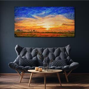 Obraz na plátně Obraz na plátně Západ slunce malba