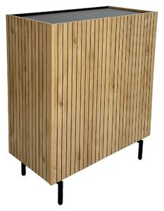 VYSOKÁ KOMODA, černá, barvy dubu, 80/95/40 cm Xora - Online Only komody, Online Only