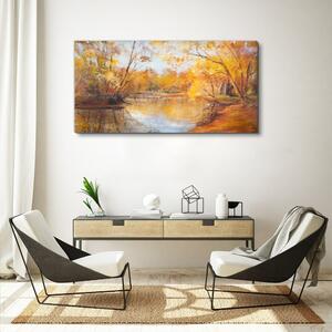 Obraz na plátně Obraz na plátně Lesní řeka příroda podzim