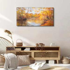 Obraz na plátně Obraz na plátně Lesní řeka příroda podzim