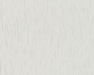 Vinylová tapeta na zeď Simply White 3 3073-54 | 0,53 x 10,05 m | stříbrná, bílá | A.S. Création