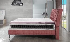 Stylová box spring postel Lazio 180x200, růžová