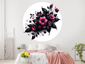 Růžový rostlinný dekor arch 75 x 75 cm