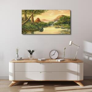 Obraz na plátně Obraz na plátně Fantazie stromy horské krajiny