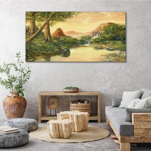 Obraz na plátně Obraz na plátně Fantazie stromy horské krajiny