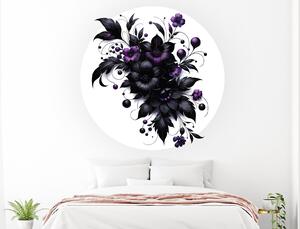 Fialový rostlinný dekor arch 75 x 75 cm