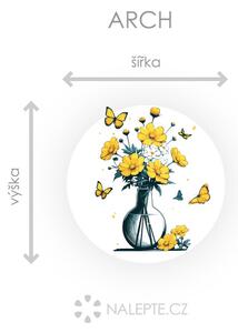 Žluté květiny ve váze arch 75 x 75 cm