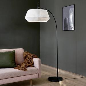 Nordlux Stojací lampa Dicte, ručně vázané stínidlo, bílá, Bílá / opál, Obývací pokoj / jídelna, Textil / tkanina / hedvábí, Skandinávský
