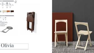 Connubia Skládací židle Olivia, dřevěná, CB208 Podnoží: Grafit (dřevo), Sedák: Překližka - Grafit (černé moření)