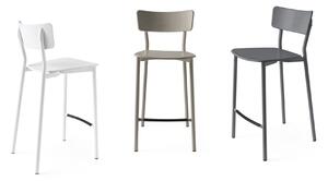 Connubia Barová židle Jelly Metal, kov, výška sedu 65 cm, CB1969 Podnoží: Matný šedý lak (kov), Sedák: Polypropylen matný - Grey (šedá)