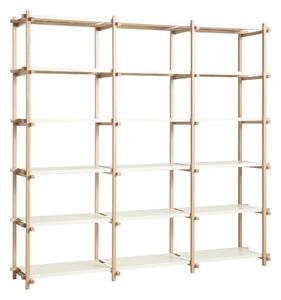 HAY Policový systém Woody High, Oak / Almond White
