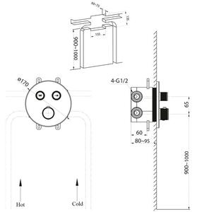 Sapho Smart Select Baterie podomítková termostatická dvoucestná, černá matná RP032B